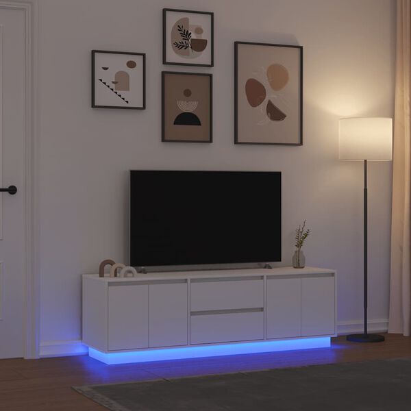 vidaXL LED-tuledega telerikapp, valge, 160,5x41x50 cm