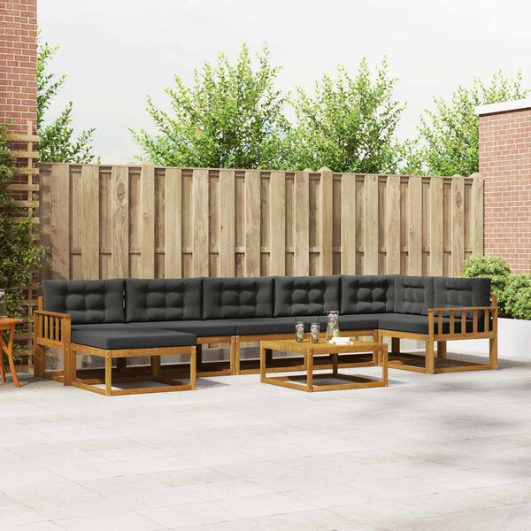 vidaXL V&auml;li diivanikomplekt padjaga 8 pcs Looduslik ja antriit