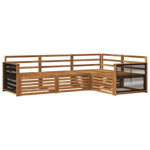vidaXL V&auml;li diivanikomplekt 4 pcs Naturaalne Tugev akatsiapuu