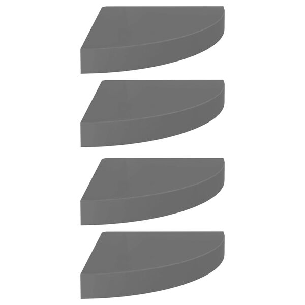 vidaXL nurgariiulid, 4 tk, k&otilde;rgl&auml;ikega, hall, 25 x 25 x 3,8 cm MDF