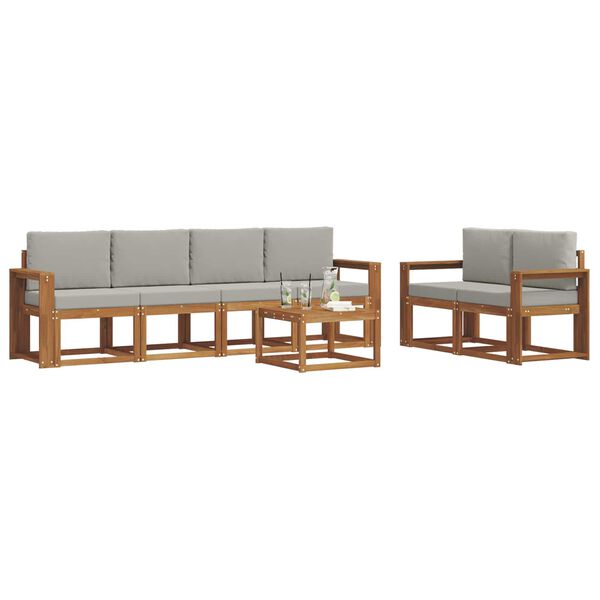 vidaXL V&auml;li diivanikomplekt padjaga 7 pcs Looduslik ja Hele Hall