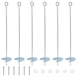 vidaXL Muldade ankurdus 6 pcs H&otilde;bedane &Oslash;10 x 60 cm