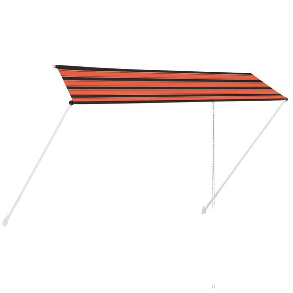 vidaXL sissetõmmatav varikatus, 350 x 150 cm, oranž ja pruun