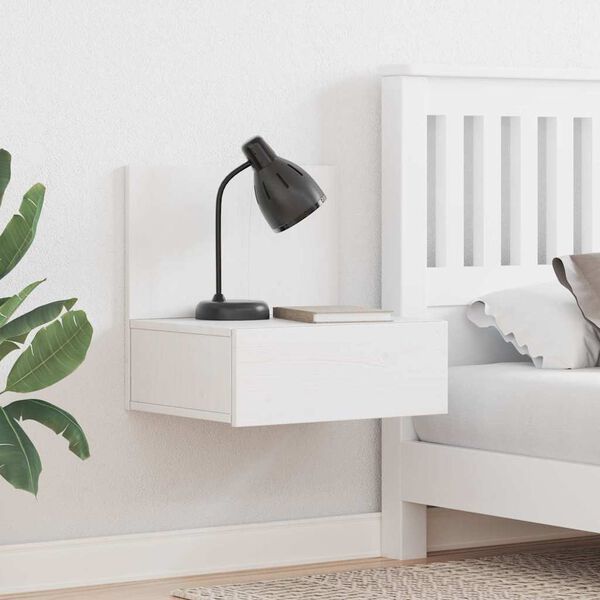 vidaXL Öökapp sahtliga Valge 42 x 32,5 x 40 cm Männipuit