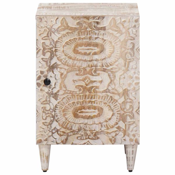 vidaXL Vannitoa kapp uksega Valge 38 x 33,5 x 58 cm Tugev mango puu