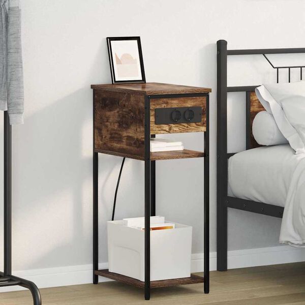 vidaXL &Ouml;&ouml;lambi kapp Suitsetatud tamm 41 x 28 x 76 cm Tehispuit