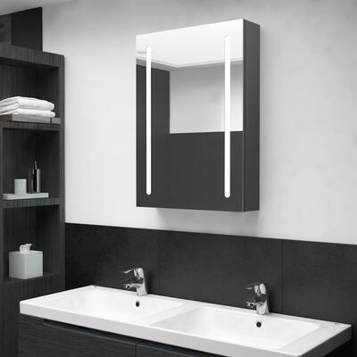 vidaXL LED vannitoa peegelkapp, hall, 50 x 13 x 70 cm