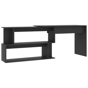 vidaXL nurga kirjutuslaud, hall 200 x 50 x 76 cm puitlaastplaat