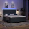 vidaXL LED Box Spring Voodi peaga Tumehall ja Valge 180 x 200 cm