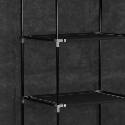 vidaXL sektsioonide ja torudega kapp, must, 150 x 45 x 175 cm, kangast