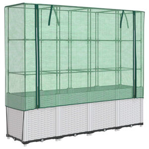 vidaXL taimekast kasvuhoonekattega, rotangi v&auml;limus, 160 x 40 x 153 cm