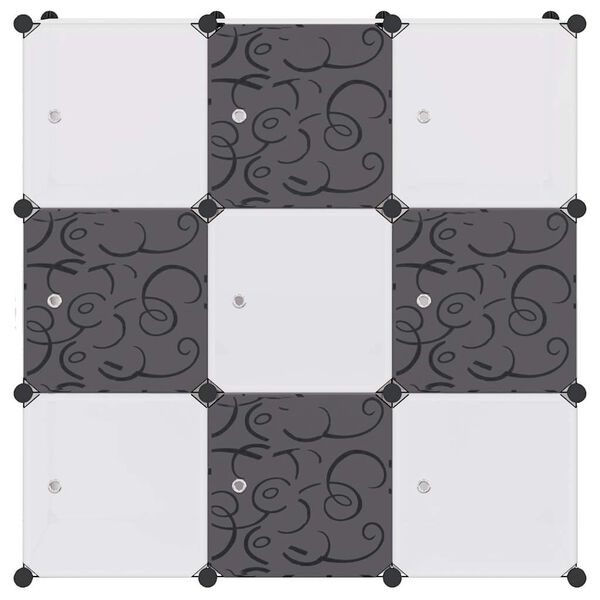 vidaXL hoiukapp 9 sektsiooniga, must-valge