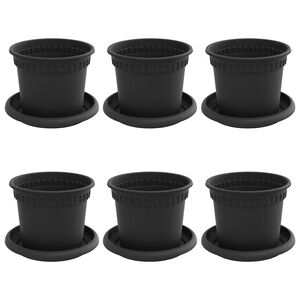 vidaXL Taimepotid 6 pcs Must &Oslash; 12,5 x 10 cm Plastmass