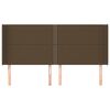 vidaXL voodipeats servadega, tumepruun, 183x16x118/128 cm, kangas
