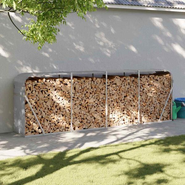 vidaXL puuhoidik, helehall, 300 x 45 x 100 cm, tsingitud teras