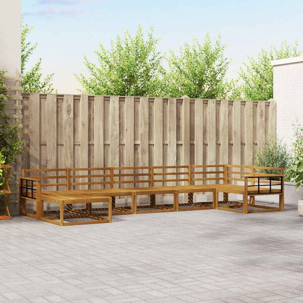 vidaXL V&auml;li diivanikomplekt 7 pcs Neutraalne Tugev akatsiapuu