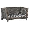 vidaXL koerapesa pehmendusega, hall, 50x33x30 cm looduslik paju