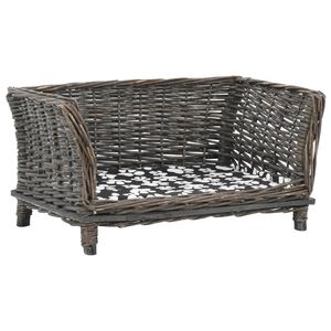 vidaXL koerapesa pehmendusega, hall, 50x33x30 cm looduslik paju