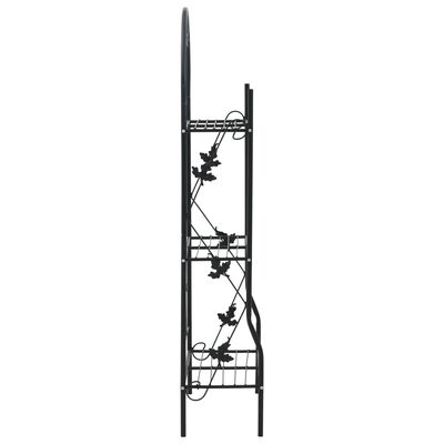 vidaXL 3-korruseline taimeriiul, must, 52 x 28 x 128 cm, raud