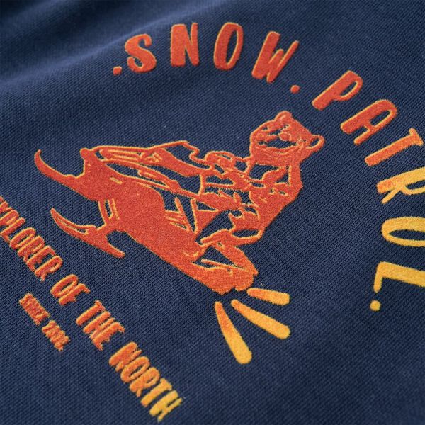 Laste kapuutsiga dressipluus, tumesinine ja oranž, 140