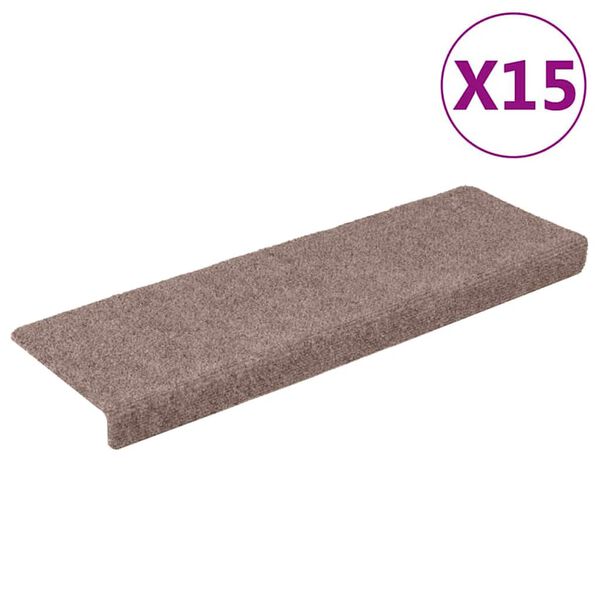 vidaXL trepimatid, isekleepuvad, 15 tk, 65 x 21 x 4 cm, helepruun, ristk&uuml;likukujulised servad