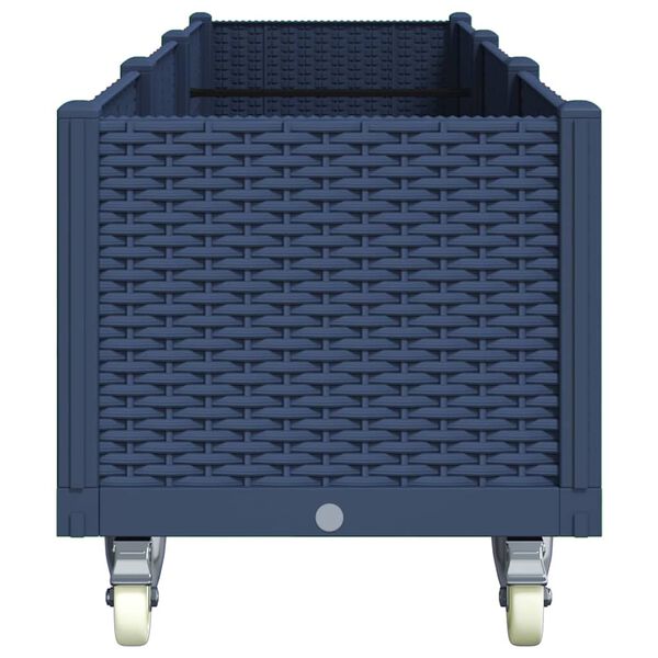 vidaXL ratastega taimekast, sinine hall, 240 x 50 x 54 cm, PP