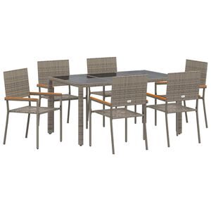 vidaXL Aia s&ouml;&ouml;gilaudade komplekt 7 pcs Hall pol&uuml;rotang