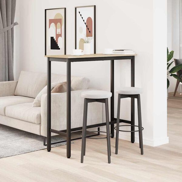 vidaXL laud Sonoma tamm 100 x 40 x 100,5 cm T&ouml;&ouml;deldud puit ja teras