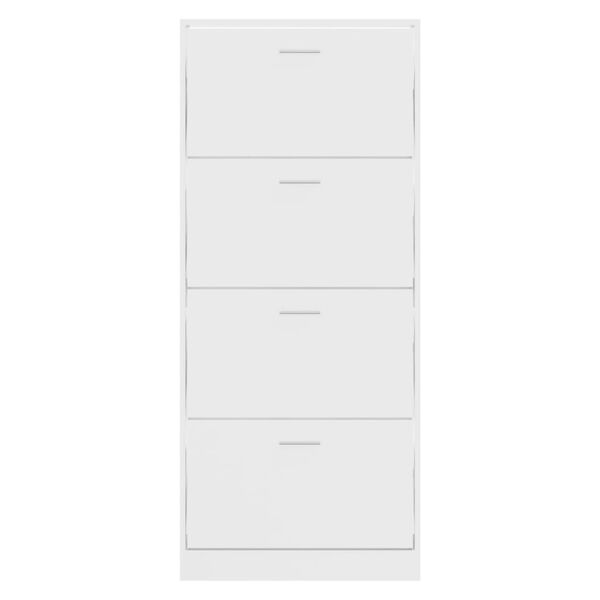 vidaXL jalatsikapp, k&otilde;rgl&auml;ikega valge, 63 x 24 x 147 cm, tehispuit