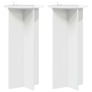vidaXL Taimede alus 2 pcs K&otilde;rgl&auml;ikega valge 40 x 40 x 80 cm Tehispuit