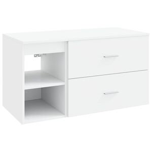vidaXL Vannitoa m&ouml;&ouml;bleset 2 pcs Valge Tehispuit