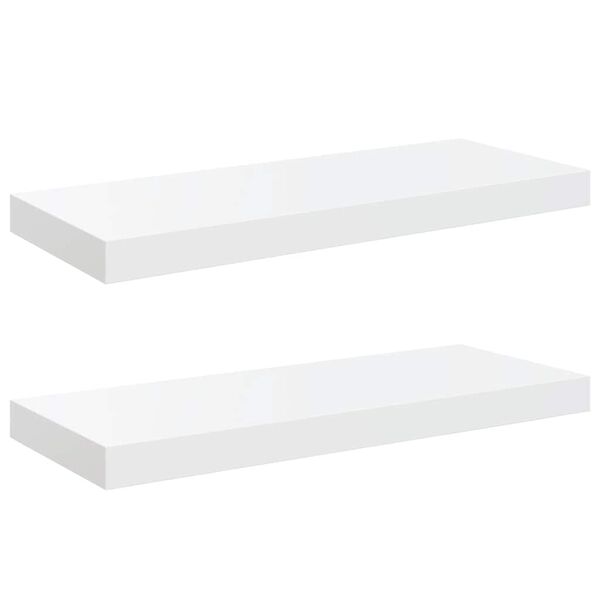 vidaXL seinariiulid, 2 tk, k&otilde;rgl&auml;ikega valge, 60 x 23,5 x 3,8 cm MDF