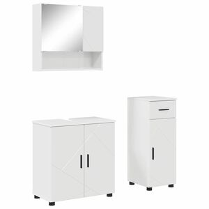 vidaXL Vannitoa m&ouml;&ouml;bleset sahtliga uksega 3 pcs Kergelt l&auml;ikiv valge