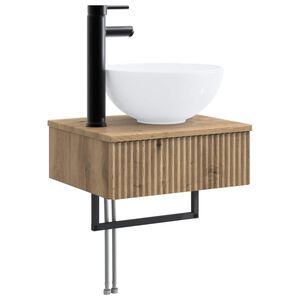 vidaXL Seinale paigaldatav pesu bassein Artisan tamm 40 x 35 x 39 cm
