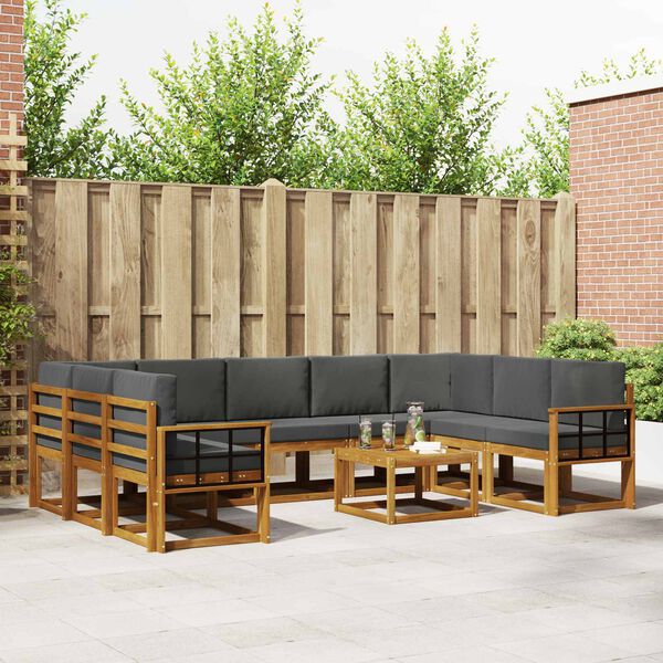 vidaXL V&auml;li diivanikomplekt padjaga 10 pcs Looduslik ja antriit