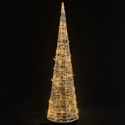 vidaXL akrüülist valguspüramiid, LED-tuli, koonus, soe valge 90 cm