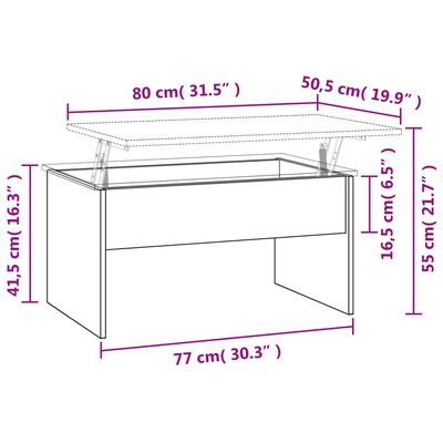 vidaXL kohvilaud, kõrgläikega valge, 80x50,5x41,5 cm, tehispuit