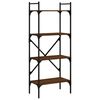 vidaXL raamaturiiul 4 korrust, pruun tamm, 56x31,5x138,5 cm, tehispuit