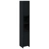 vidaXL Vannitoa kapp uksega Must tamm 30 x 30 x 183,5 cm Tehispuit