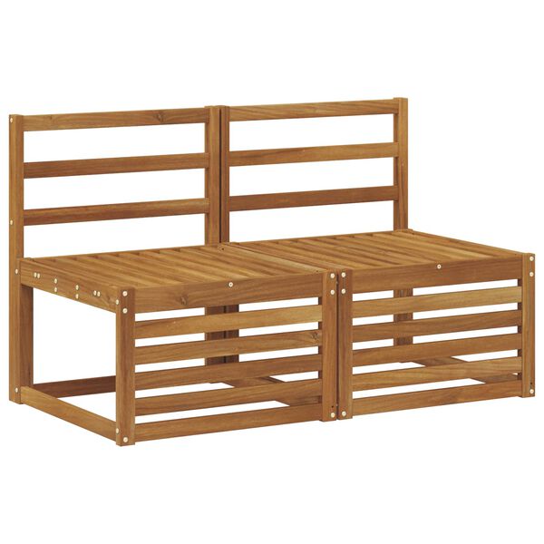 vidaXL 2 T&uuml;kk V&auml;ljas Keskmine Diivan Tugev akatsiapuu Neutraalne