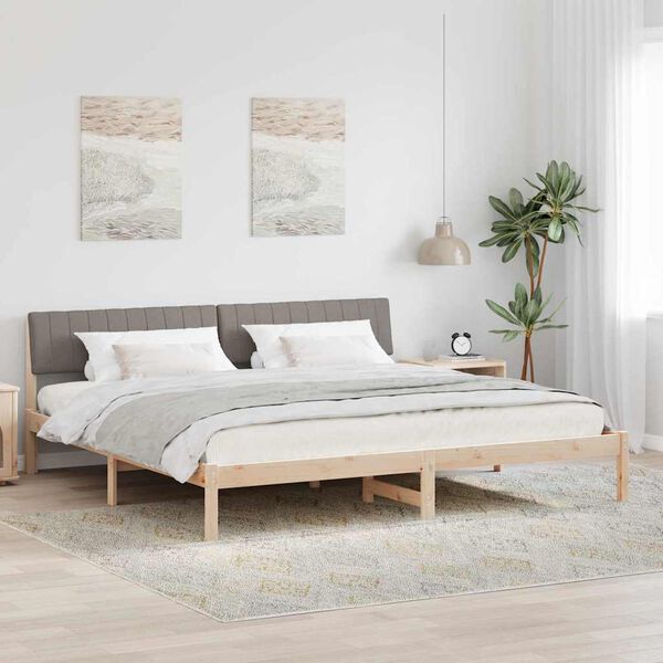 vidaXL Beti raam peaga Pruun ja taupe 200 x 200 cm M&auml;nnipuit