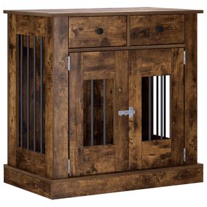 vidaXL Koera puuri m&ouml;&ouml;bel Suitsutatud tamm 80 x 47,5 x 80 cm Tehispuit