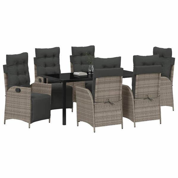 vidaXL Aia s&ouml;&ouml;gilaudade komplekt padjaga 7 pcs Hall pol&uuml;rotang