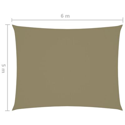 vidaXL oxford-kangast päikesepuri, ristkülikukujuline, 5 x 6 m, beež