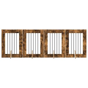 vidaXL Koerav&auml;rav koos aluspuudega 4 pcs Suitsutatud tamm 60 x 80 cm