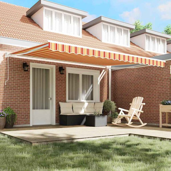 vidaXL K&auml;igukohandatav varikatus kollane ja oranž 450 &times; 300 cm kangas