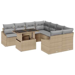 vidaXL Aia Diivanikomplekt ladustamisega 9 pcs Beež Pol&uuml;rooster