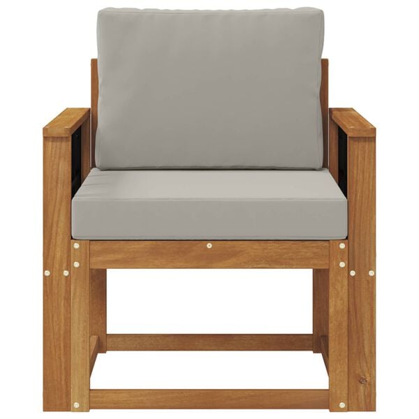 vidaXL &Otilde;uesohva Tugev akaatsiapuit ja pol&uuml;ester Naturaalne ja helehall