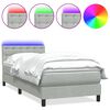 vidaXL kontinentaalvoodi madrats ja LED, helehall, 100x210 cm, samet