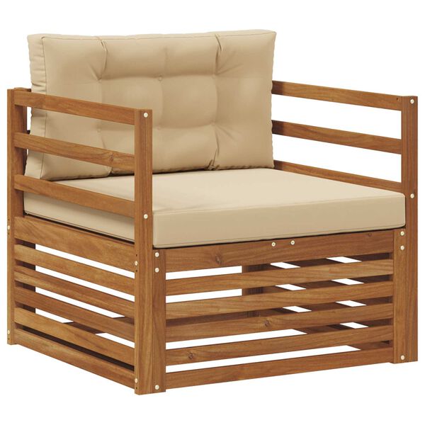 vidaXL V&auml;li diivanikomplekt Tugev akaatsiapuit ja pol&uuml;ester Neutraalne